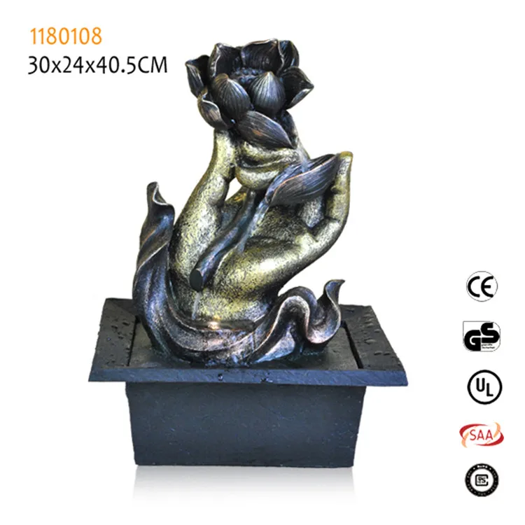 
China manufacturer resin buddha religious water fountain 