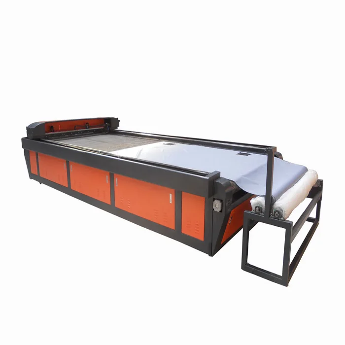 Auto feeding co2 laser rexine leather cutting press machine