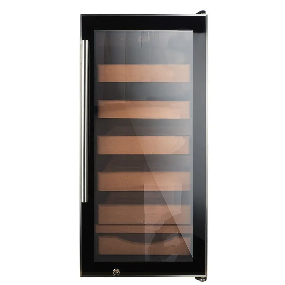 Компрессорная дверь из нержавеющей стали с серебряной панелью, кулер для сигар, погреб