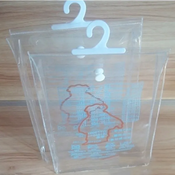 Small socks pvc soft plastic hanger hook snap bag