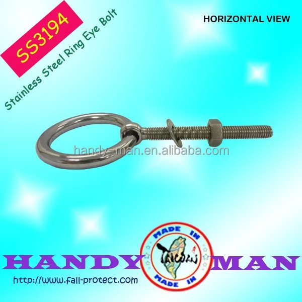 Nut & Washer Ring Eye Stainless Steel Bolt