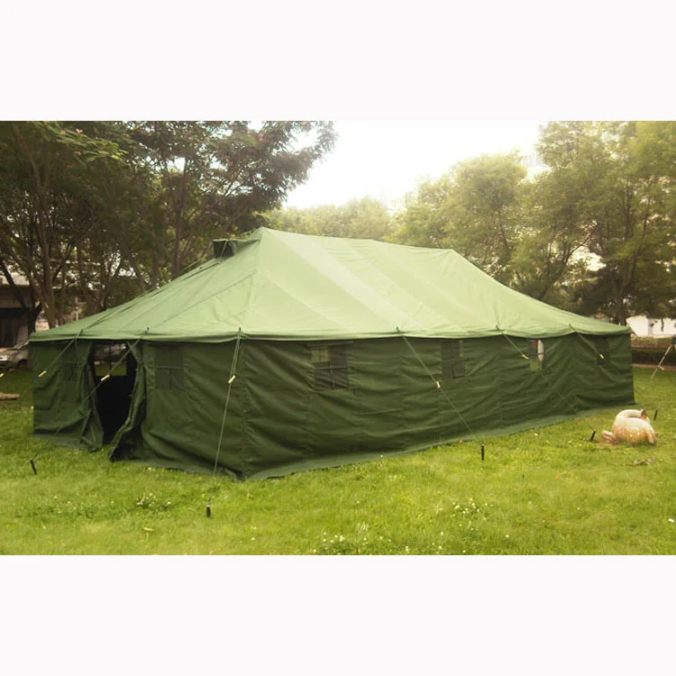 Big Oliver Green Single Laryer camping outdoor canvas waterproof winter Canvas Tent Large relief restaurant force armed  fight