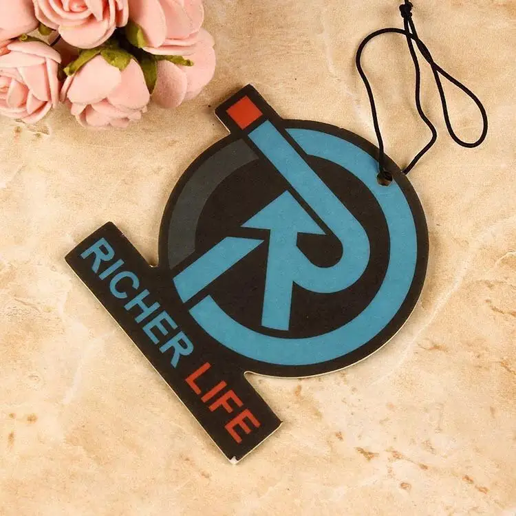 Promotional customized car air freshener /cotton paper air freshener/hanging air freshner