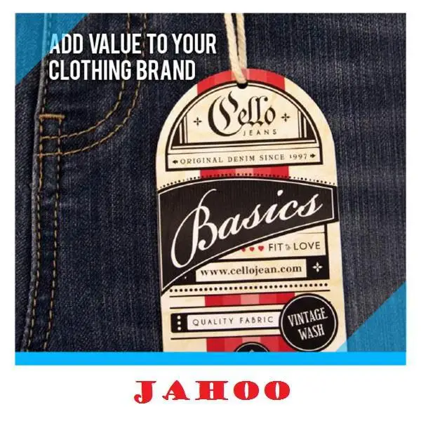 Fashion jeans paper tag jeans tag