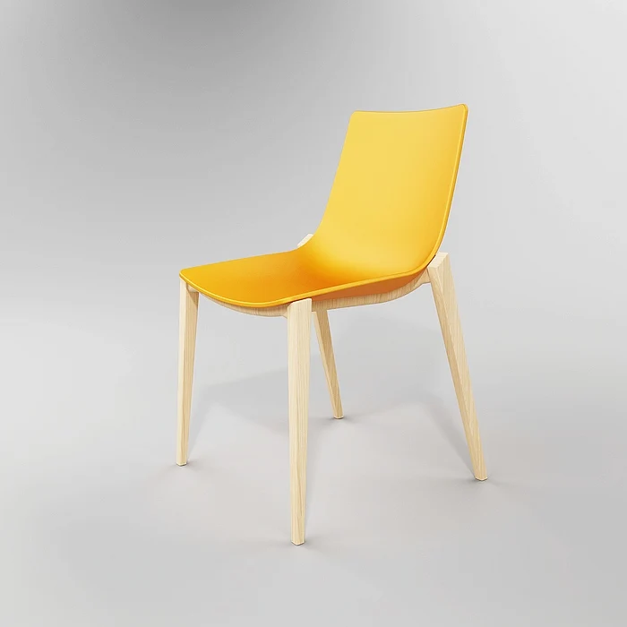 Modern wood leg office pp shell orange dining chair for restaurant use