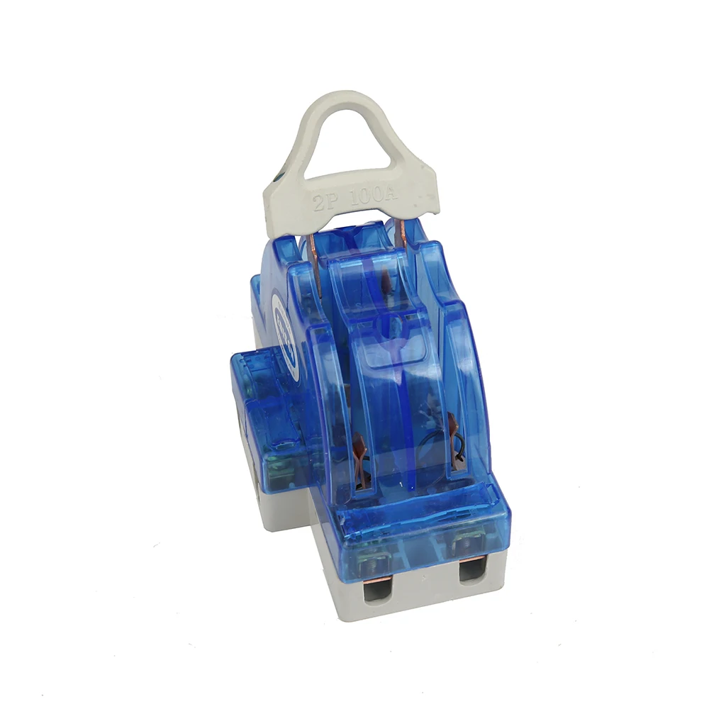 China Manufacturer BLUE Or WHITE TRANSPARENT WAVE 2P32A- 4p225A 380v  Double Pole Knife Switch Change Over knife switch