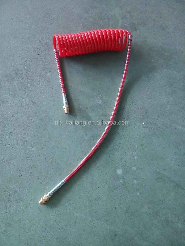 
HIGH QUALITY AND POPULAR PA12 TYPE B LONG TAIL AIR BRAKE SUZI COIL,BRAKE HOSE WITH 1/2"NPT FITTING 