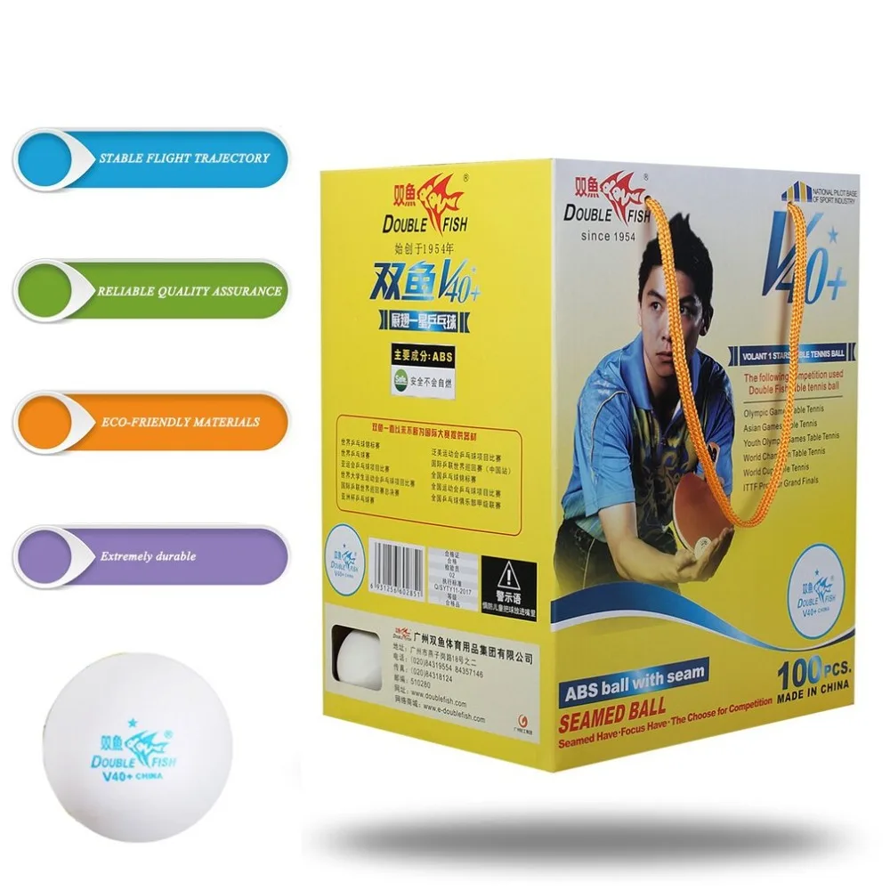 Doublefish V40+ 1 star club  robot training ABS ping pong ball table tennis
