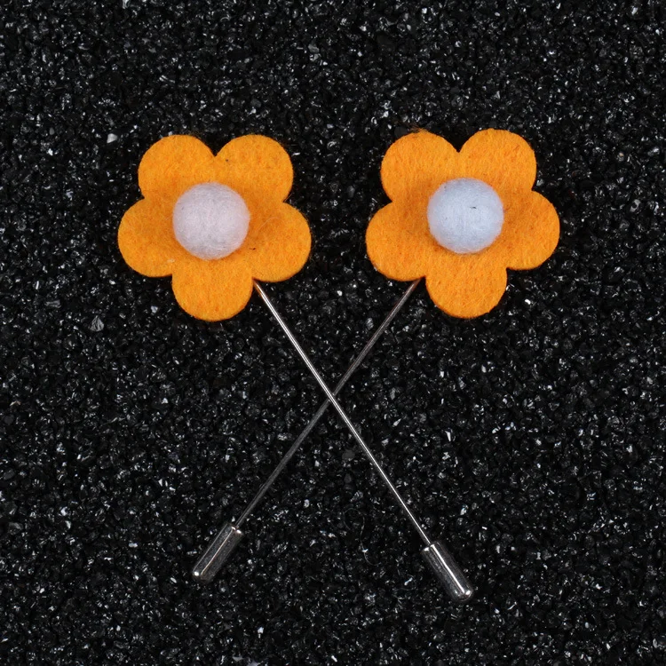 Wholesale lapel pins sticks cheap fabric brooches men in bulk