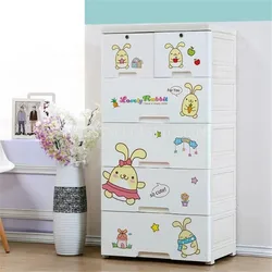 plastic drawer for baby 5 layer cupboard clothes storage cabinet with two locks
