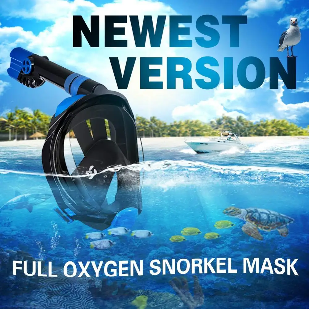 Маска для дайвинга по лучшей цене, маска для подводного плавания на все лицо для крепления камеры