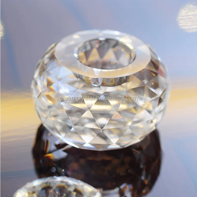 Pujiang Factory Wholesale Cheap Crystal Glass Candle Holder
