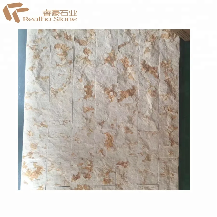 Cheap Price Natural Split Egypt Cream Color Marble Split Face Sunny Beige Marb Wall Tiles