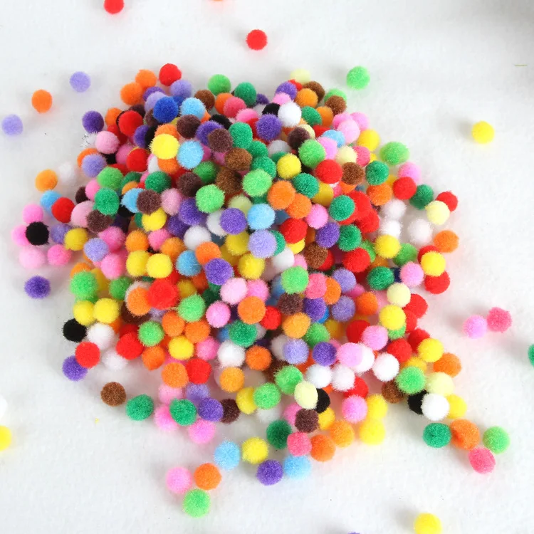 Wholesale Multi Size Colorful Pompoms DIY Dolls Garment Handmade Material Soft Fluffy Pom Poms Ball For DIY Kids Toy Accessories