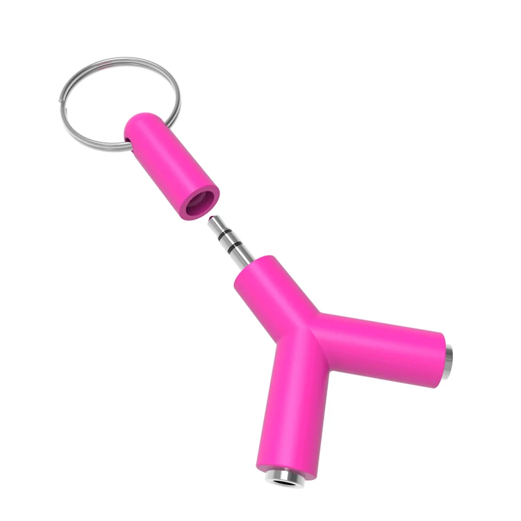 Wholesale slim Y shape 3.5mm audio adapter,one male to dual female audio cables earphone splitter headphone splitter