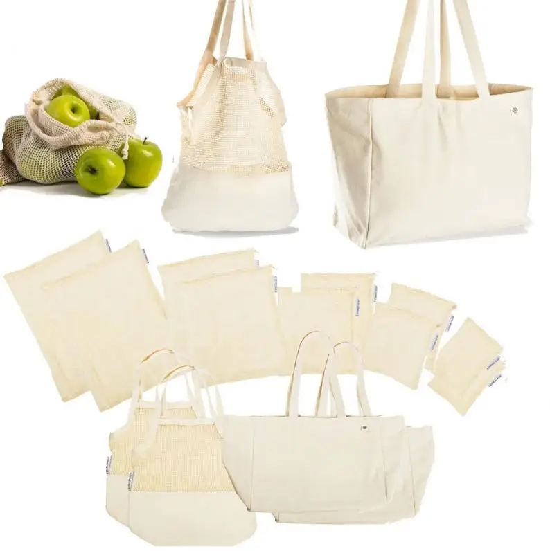 
Reusable Grocery Bags Large Orgainc Mesh Rept Cotton Reusable Mesh Produce Bag Eco-friendly 