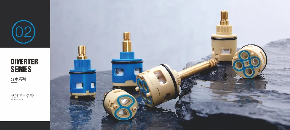 
HAIRUI 35mm 4 way diverter cartridge faucet ceramic cartridge use for tap and mixer HR35D-F01 factory supply Korea PPO using 