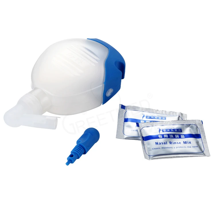 GREETMED Greetmed/oem Saline Nasal Rinse Kit Wash Bottle High Quality Medical Plastic with Salt Bags 30-35 Days CE/ISO13485