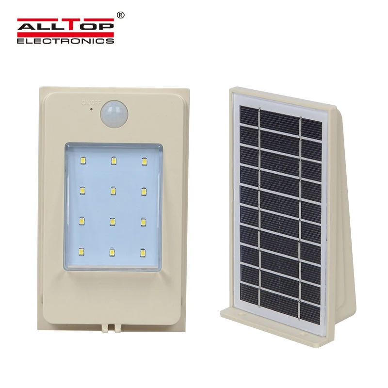 Hot sale 2W motion sensor photocell garden led lamp outdoor wireless solar wall light