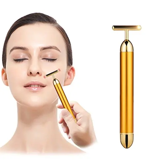 24k Gold Vibration Beauty Bar Skin Tightening Facial Massager Face Care Stick