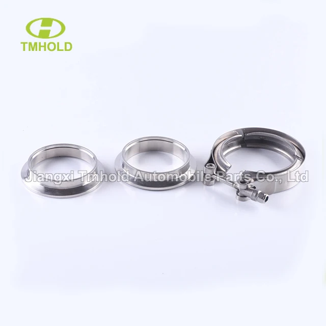 3.0 inch stainless steel turbocharger v-band clamp with turbo/blow exhaust wastegate flanges