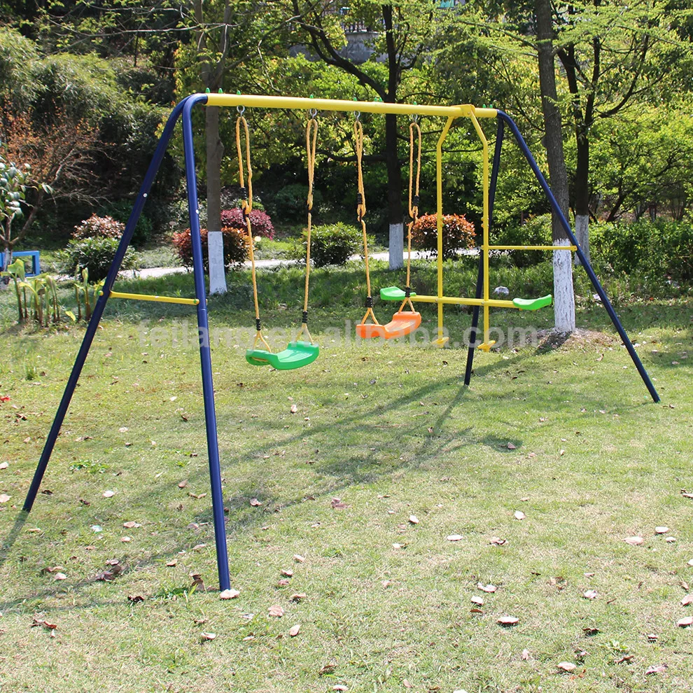 Combined Double Seat Hanging Stainless Steel Patio Furniture Outdoor Garden Swing Set Chair