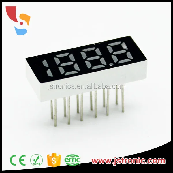 Jstronic Single line 6 pins red/blue/green/yellow 0.25 inch 3 digit small 7 segment led display