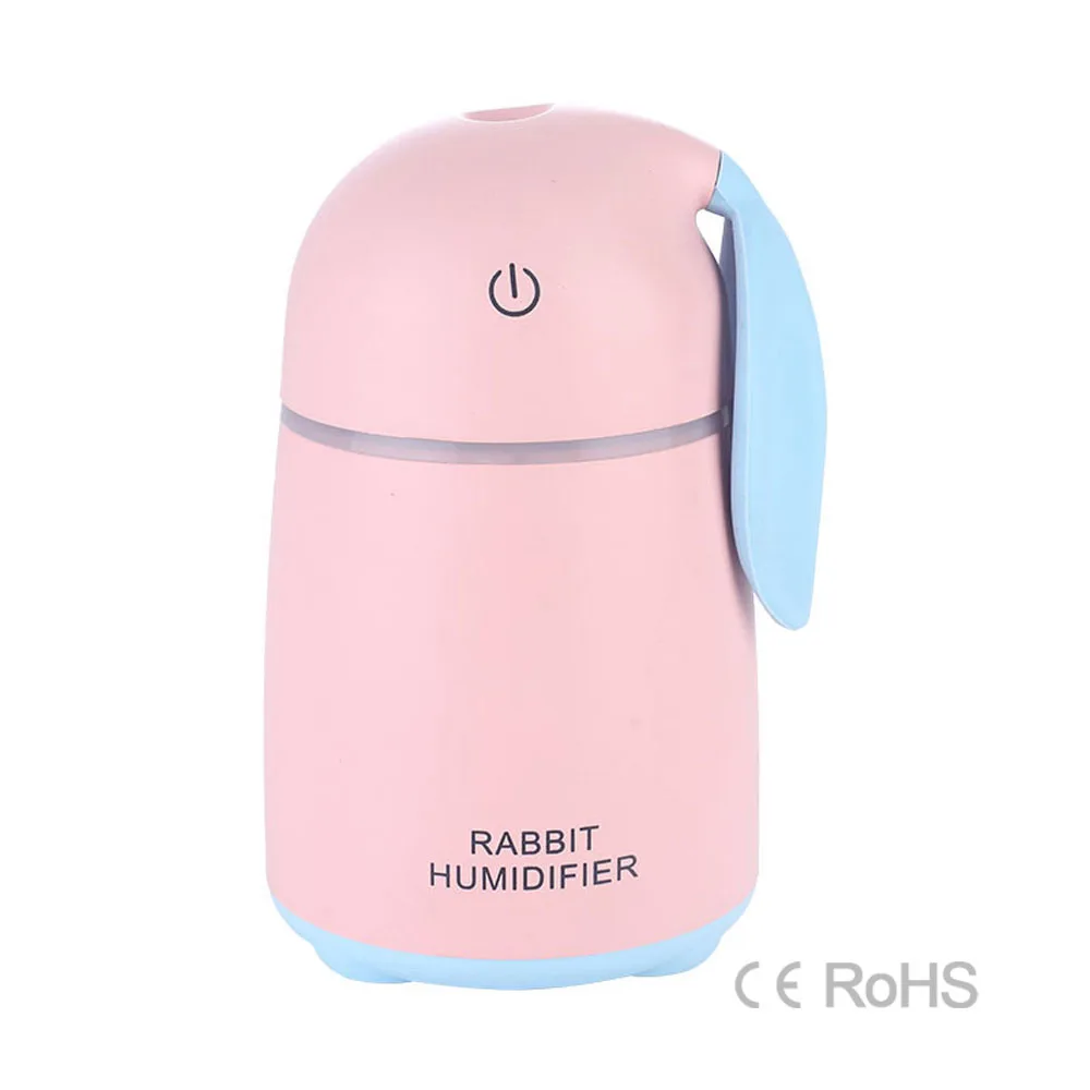 
Ultrasonic Air Humidifier for Baby Pregnant Cartoon Rabbit 170ML USB Essential Oil Diffuser LED Light Lamp Car Air Purifier 