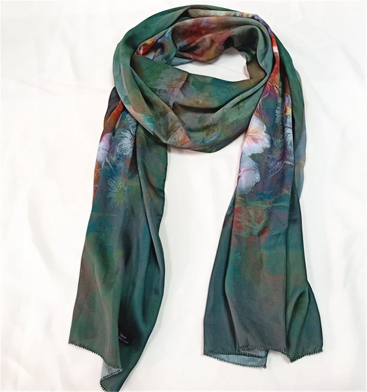 
Free Sample Custom digital printing 100% natural silk satin Scarves 