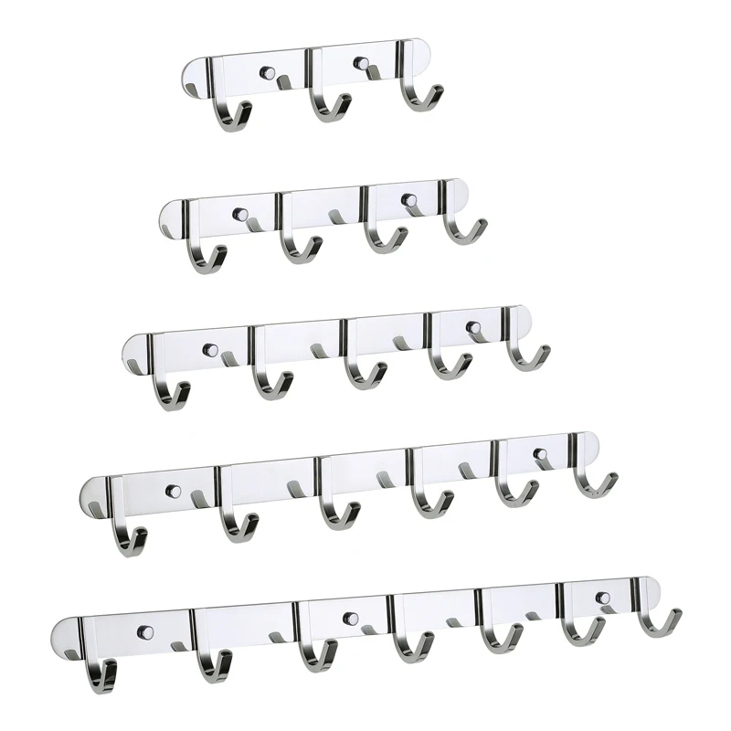 Coat Hook  Stainless Steel Wall-Mount Robe Towel Wall Hooks  Brushed Nickel