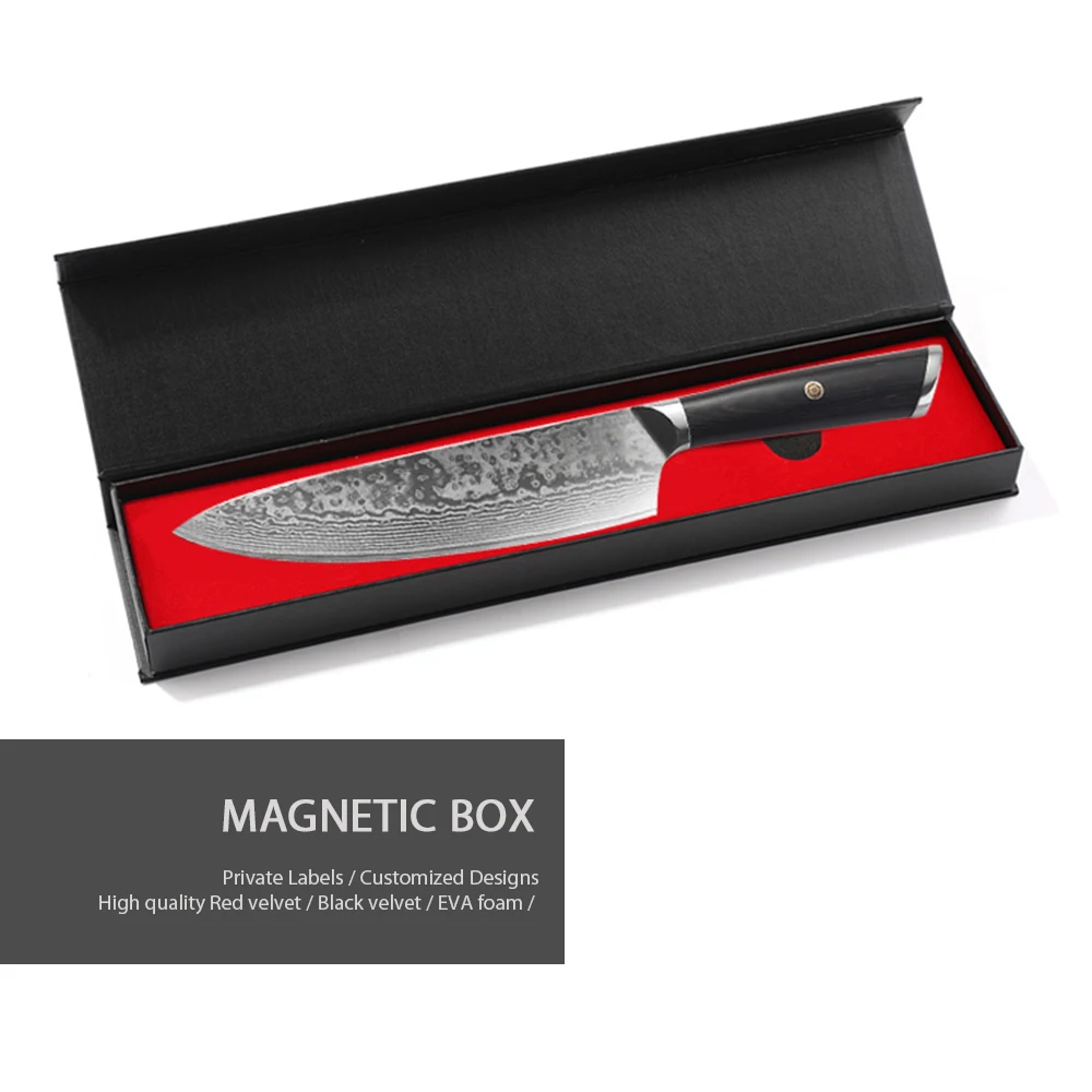 Japanese VG-10 Damascus chef knife with pakka handle kitchen knife set