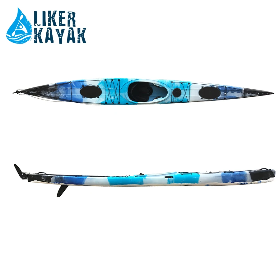5.07m professional sea kayak with skeg 1 person sit in kajak made in China