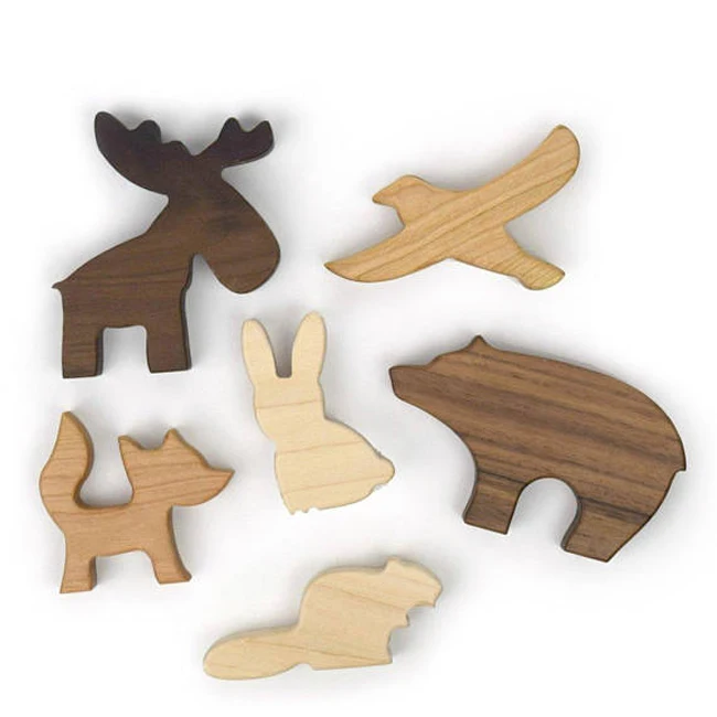 Customized Shape Holiday Wooden Decoration small animals wood craft