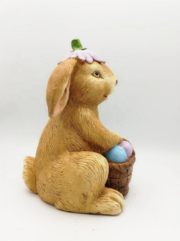 Новый дизайн керамический кролик с корзиной для домашнего декора