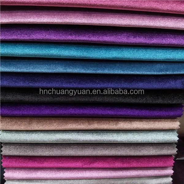 High Quality New Style Fashion Color Polyester Tricot Velvet Curtain Fabric