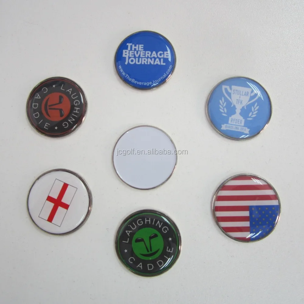 Customized cheap 25mm dome golf ball marker