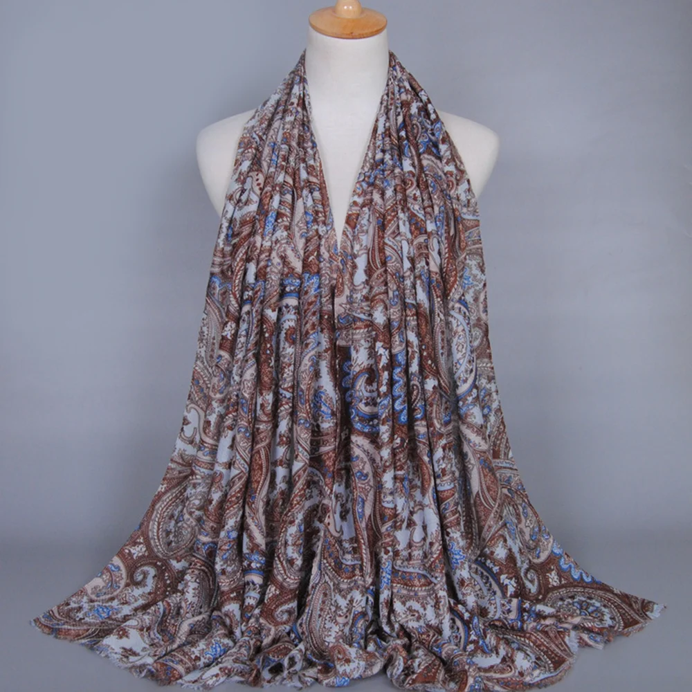 
Zakiyyah BS338 Kashmiri Shawls Fancy Hijab Scarf For Sale Muslim Women Printed hijabs 