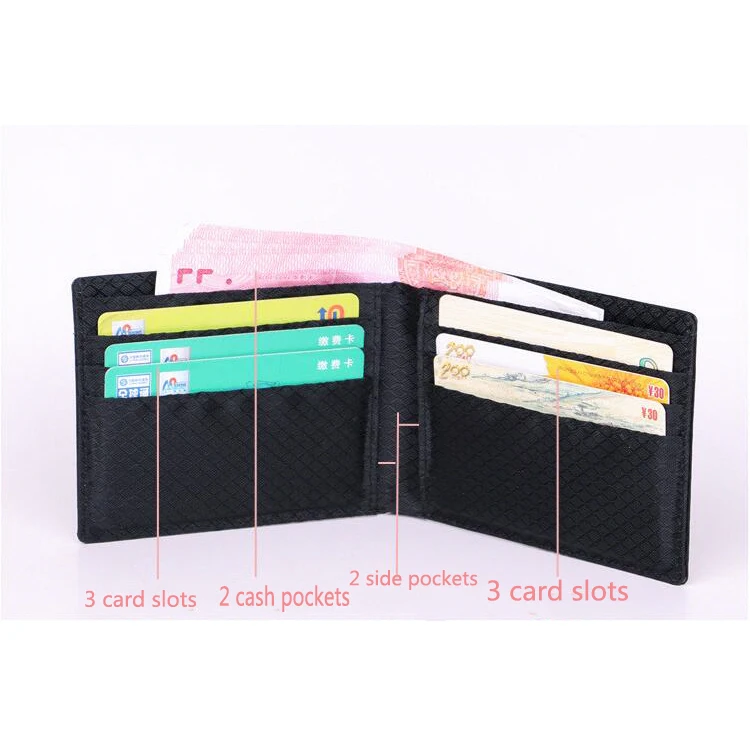 Custom real carbon fiber leather card holder men wallet factory price