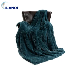 Wholesale Custom Long Pile Soft Cozy Heavy Knitted Plush Sherpa blanket throw soft plush