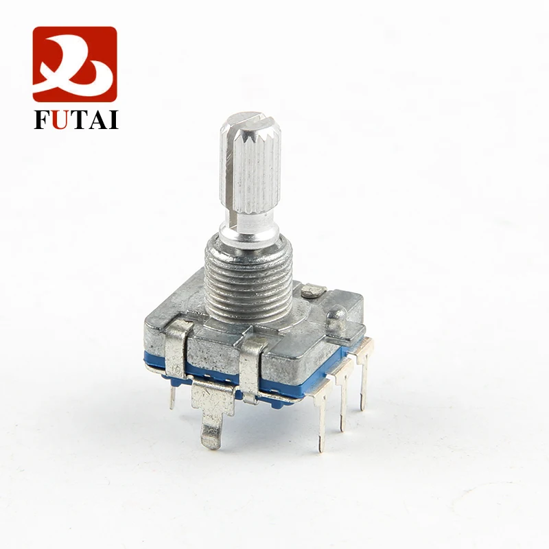 Futai EC16 series 16mm Size Type Incremental Metal Shaft Rotary Encoder with Switch and Bushing
