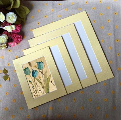 Hot selling 1.5mm white core precut paper photo frame mounts with 1.0mm white backing board