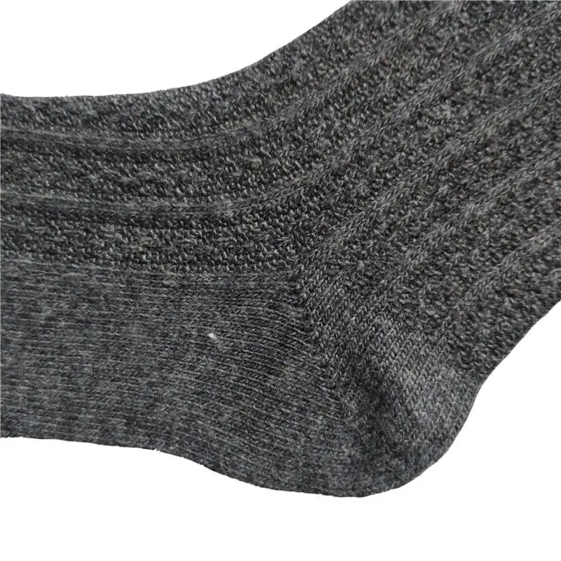 Mens Natural Solid Colour Merino Wool Loose Top Crew Height Socks