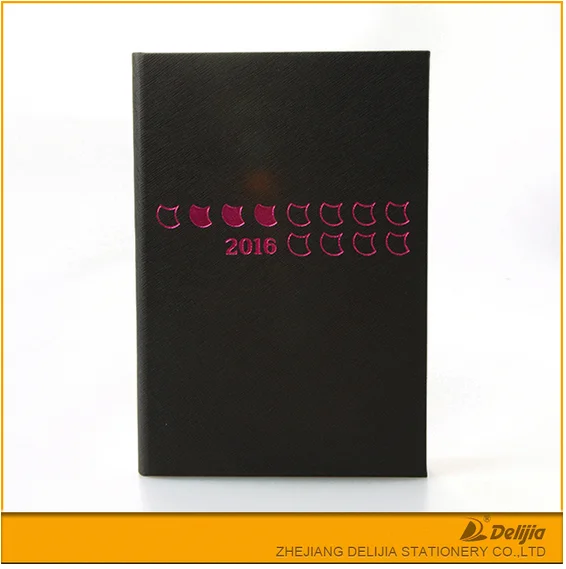 Simple style design PU leather office stationery casebound black note book