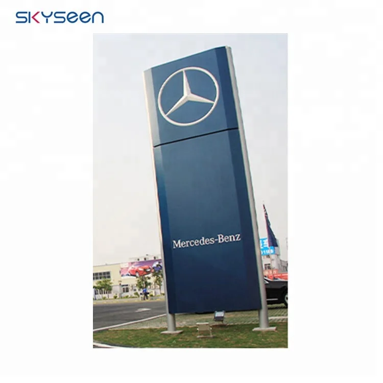 custom made outdoor roadside free standing pylon sign board