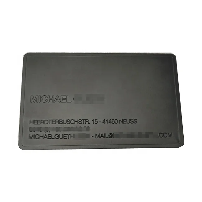 High Quality metal business card/stainless steel card/blank black card