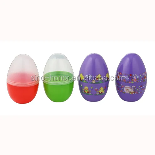 two-part chocolate/candy clear plastic easter egg