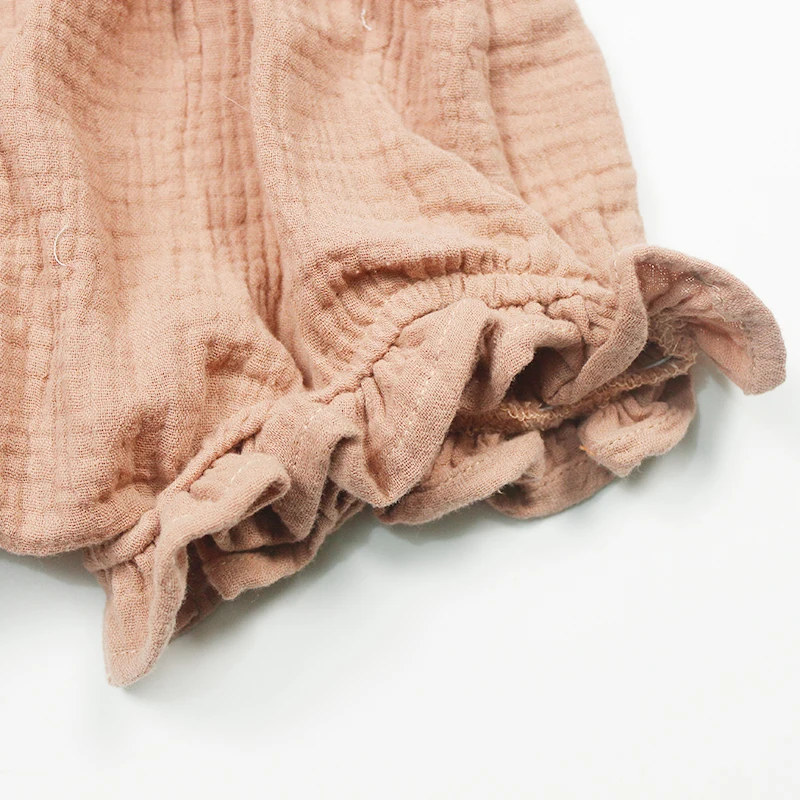 
Autumn Organic Cotton Girl Ruffle Infant Cotton 2-pcs dress linen baby bulk bloomers 