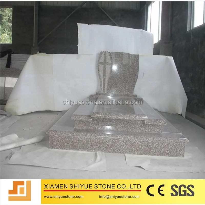 Rose Red Poland Style Granite Gravestone For Sale