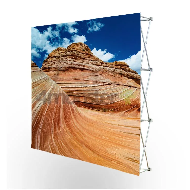 Easy Up And Folding Advertising Trade Show Backdrop Adjustable Pop Up Display Background