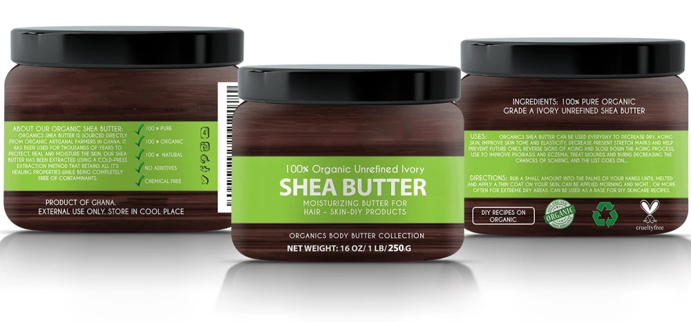 Raw Ivory Organic Pure Unrefined Shea Butter For Skin Care